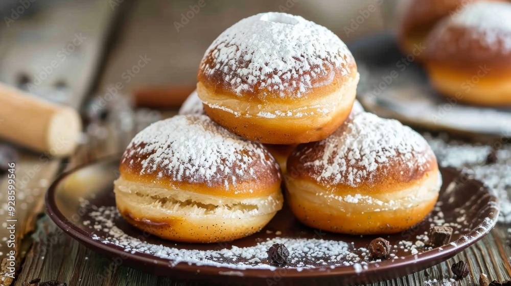 Hanukkah sufganiyot food background illustration generated by ai Hanukkah sufganiyot food background illustration generated by ai