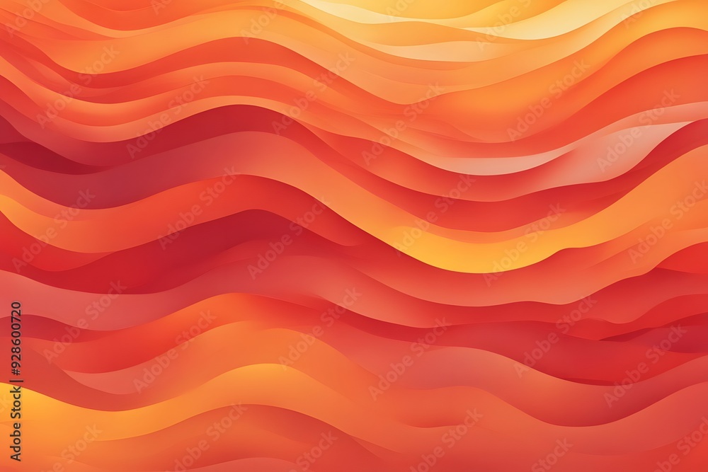 Bright colorful waves in a gradient of red orange and yellow with a warm cheerful vibe, AI Generated Bright colorful waves in a gradient of red orange and yellow with a warm cheerful vibe, AI Generated