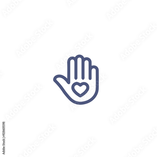 charity icon vector design , donation line icon , love