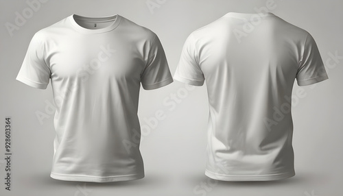 White blank t-shirt mockup. t-shirt front and back side. male t shirt template. Generative Ai	