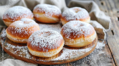 Hanukkah sufganiyot food background illustration generated by ai