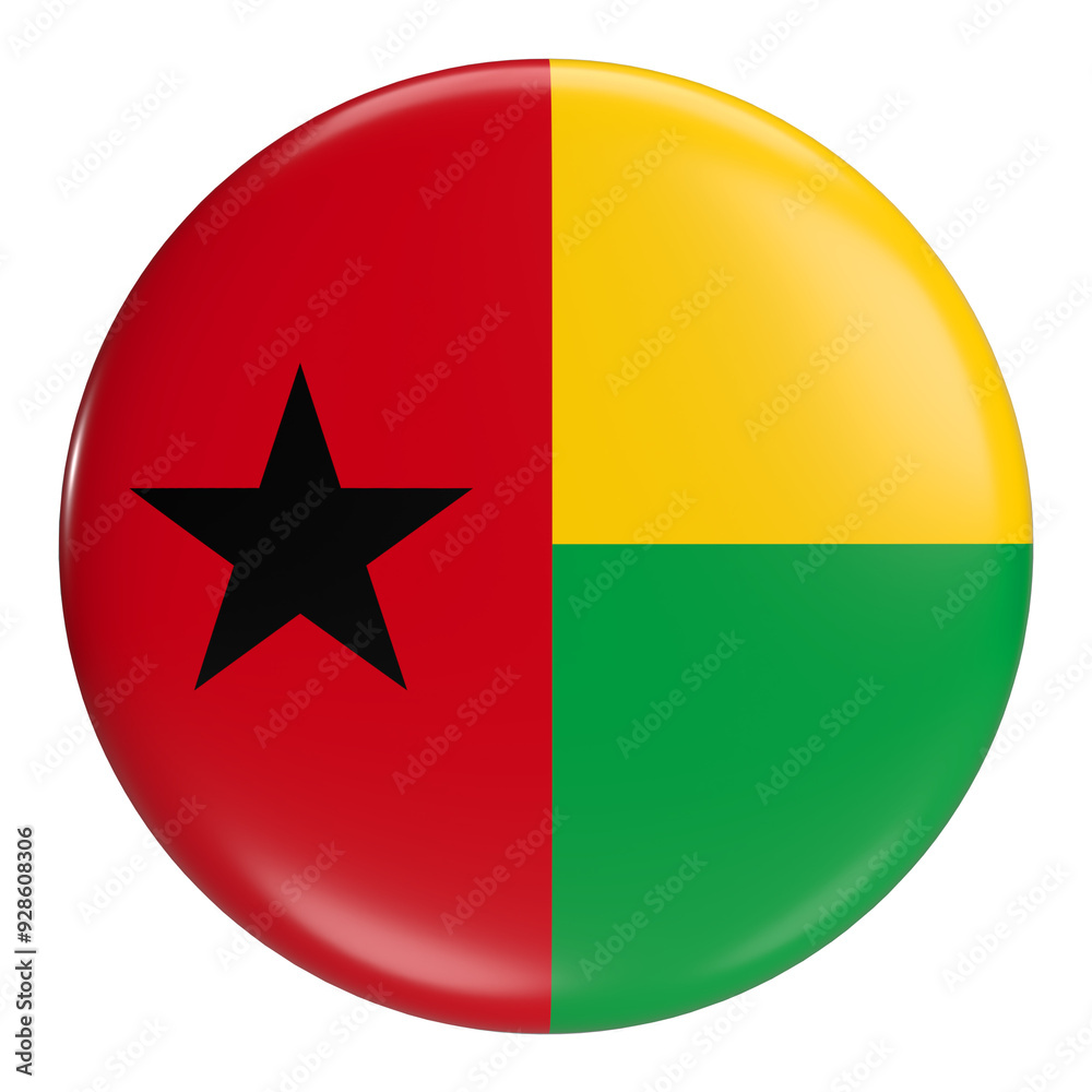 Guinea Bissau round flag icon with transparent background. Africa Cup of Nations Guinea Bissau round flag icon with transparent background. Africa Cup of Nations