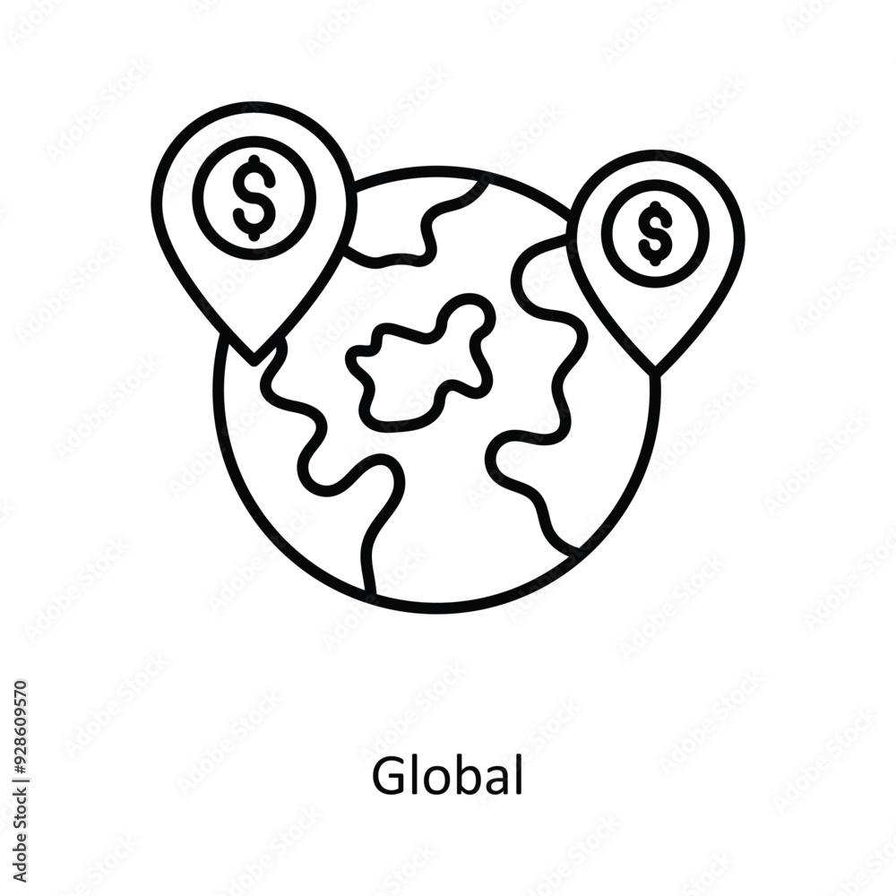 Obraz premium Global vector filled outline Icon Design illustration. Graphic Design Symbol on White background EPS 10 File