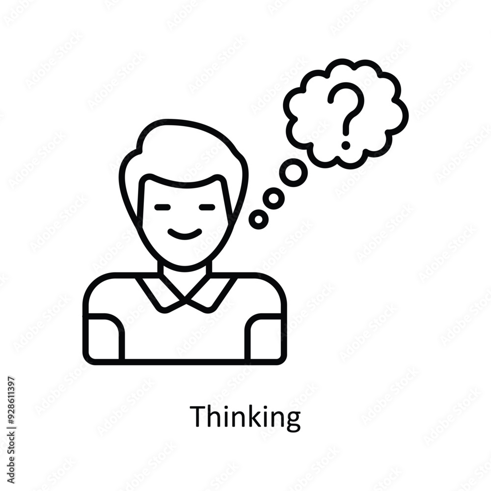Thinking vector filled outline Icon Design illustration. Graphic Design Symbol on White background EPS 10 File Thinking vector filled outline Icon Design illustration. Graphic Design Symbol on White background EPS 10 File
