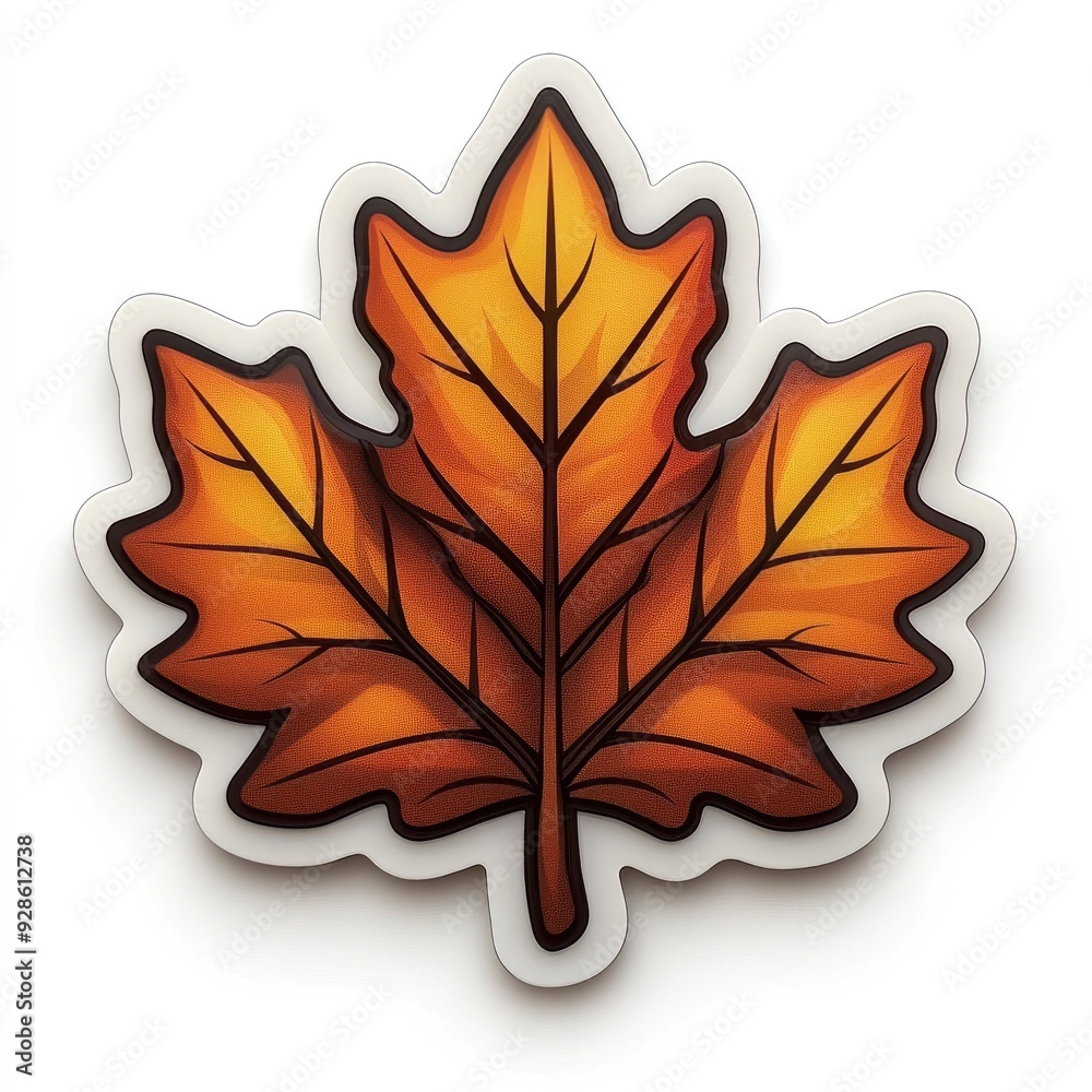 Obraz premium Autumn Maple Leaf Icon Illustration