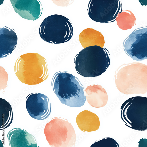 Abstract watercolor background with watercolor splashes pastel colors. Watercolor seamless pattern