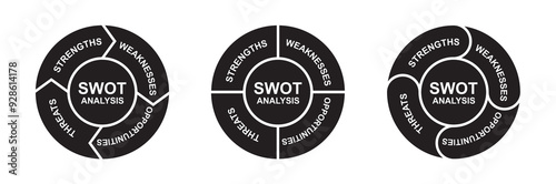 SWOT Analysis infographic set icon, vector illustration