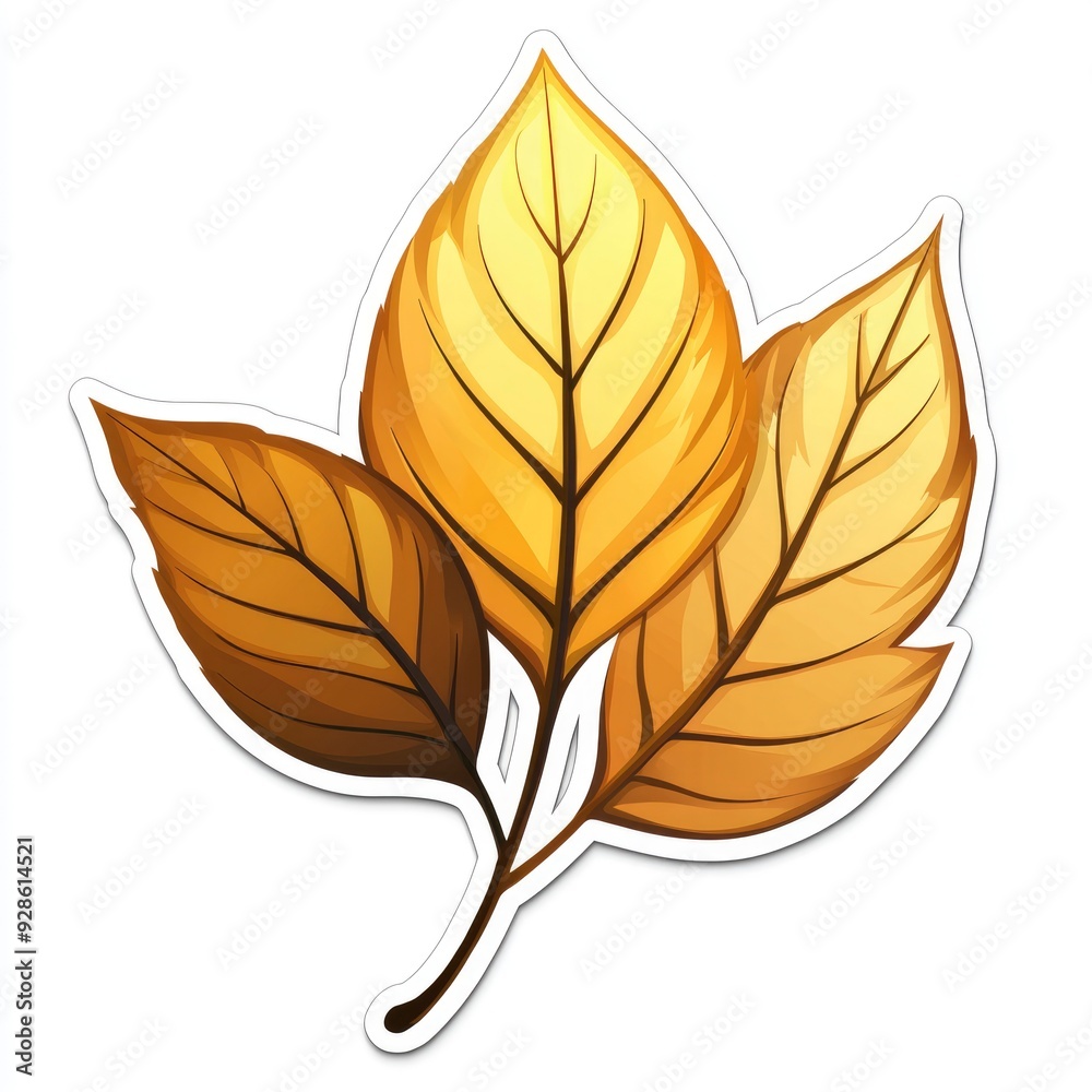 Golden Autumn Leaves Branch Golden Autumn Leaves Branch