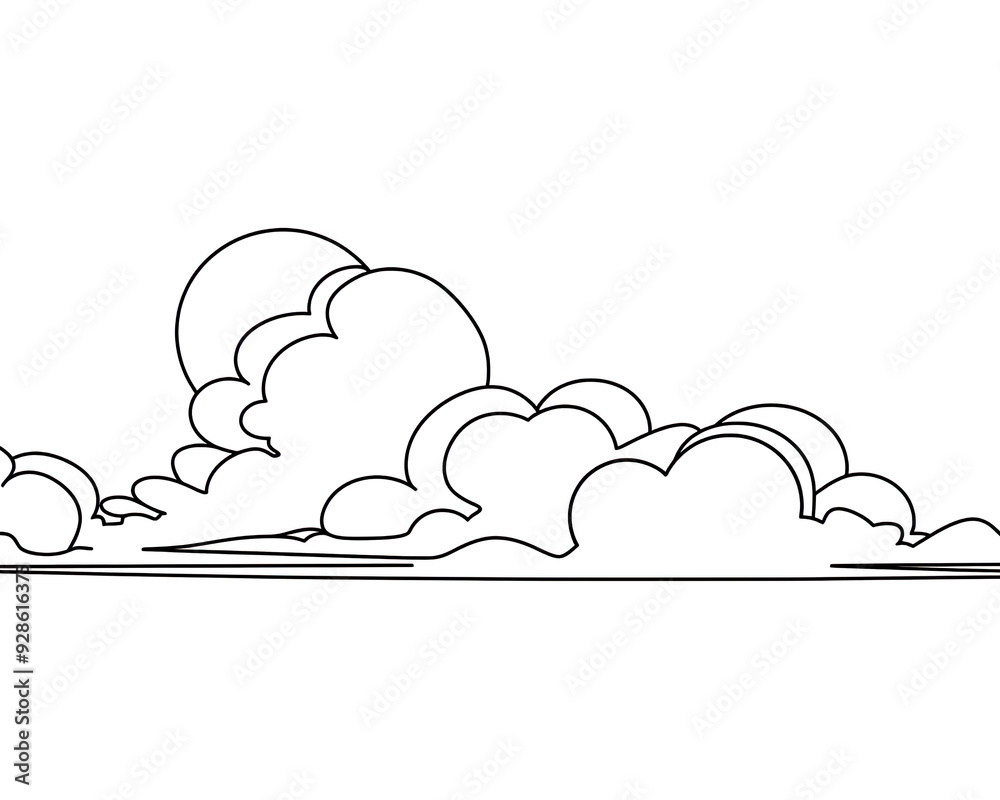 Clouds - clouds, sky, outline, drawing, black and white, illustration, simple art, contour, weather, nature, landscape, cloud formation, atmosphere Clouds - clouds, sky, outline, drawing, black and white, illustration, simple art, contour, weather, nature, landscape, cloud formation, atmosphere