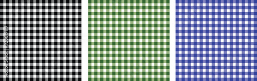 Plaid pattern white black green blue