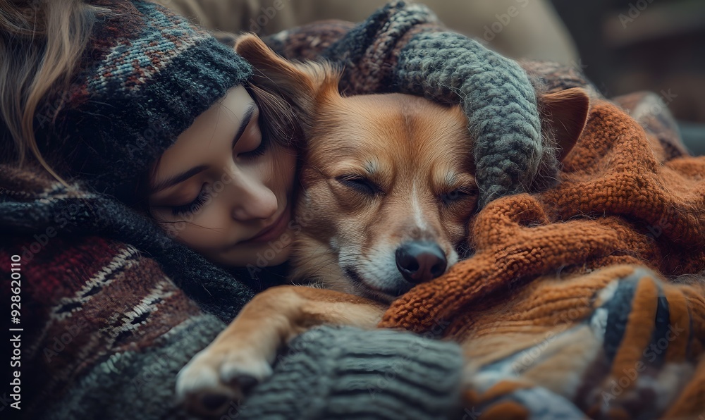 Obraz premium dog and its owner enjoying a relaxing moment on the couch