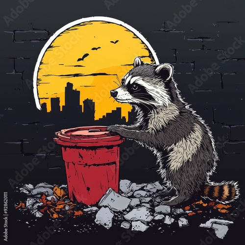 Raccoon in the City photo