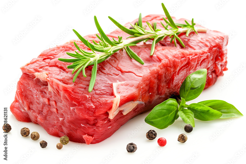 Raw beef steak on white background Raw beef steak on white background