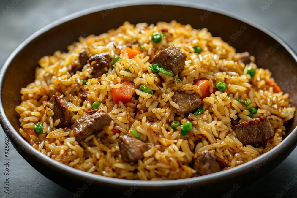 Mutton Fried Rice, Made with tender pieces of mutton, this fried rice is rich and flavorful, often spiced with turmeric, ginger, and coriander. Mutton Fried Rice, Made with tender pieces of mutton, this fried rice is rich and flavorful, often spiced with turmeric, ginger, and coriander.
