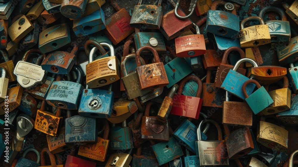 Pile of Rusty Padlocks. Pile of Rusty Padlocks.