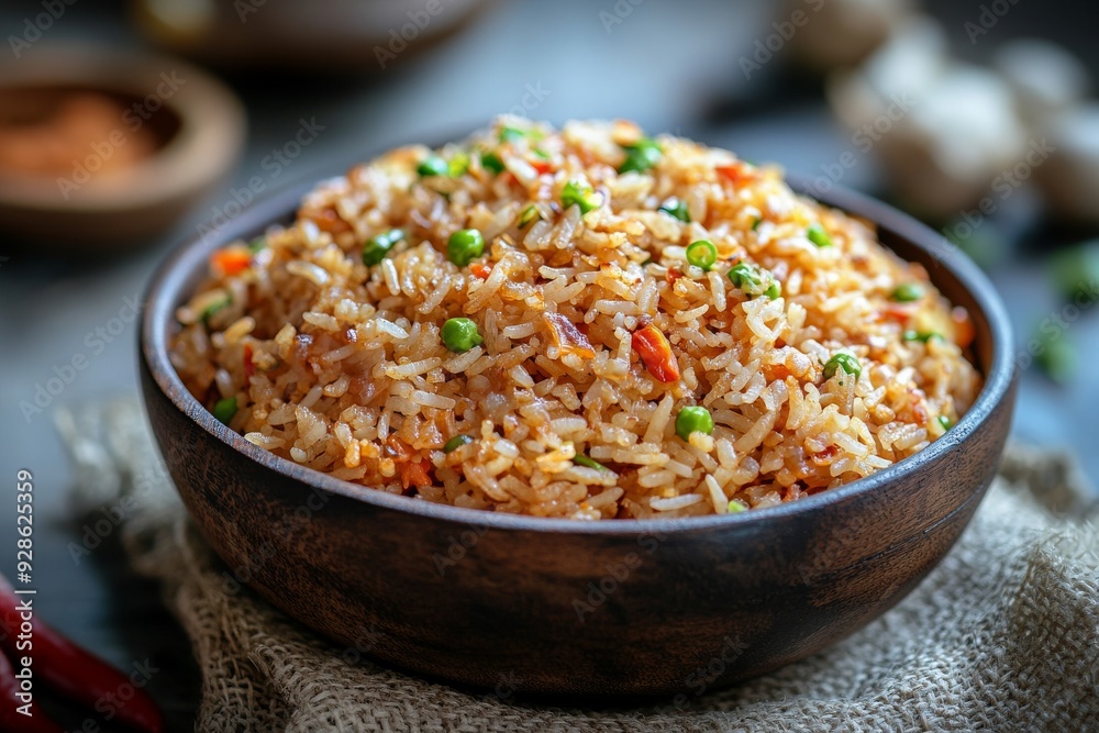 Village Fried Rice, This traditional fried rice is often made with basic ingredients such as garlic, shallots, chilies, and kecap manis (sweet soy sauce). Village Fried Rice, This traditional fried rice is often made with basic ingredients such as garlic, shallots, chilies, and kecap manis (sweet soy sauce).