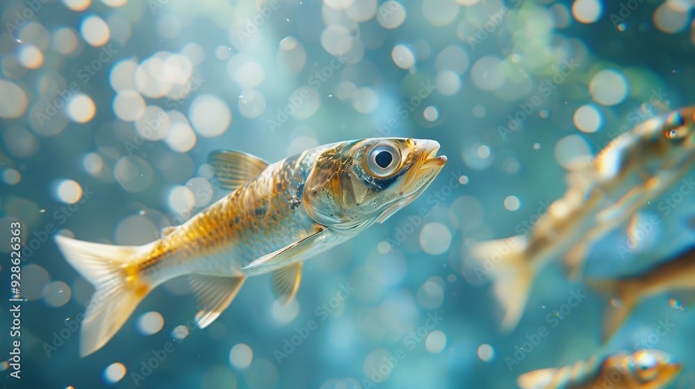 Fototapeta premium Golden Koi fish jumping from the water