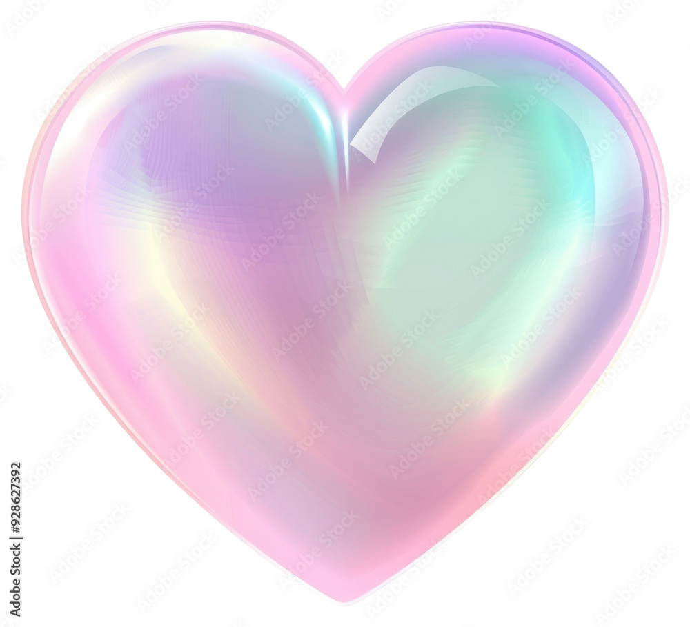 PNG  Colorful iridescent heart illustration