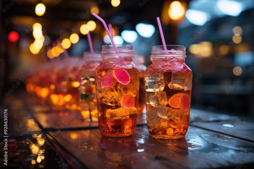 Tasty bubble and peach tea, generative IA Tasty bubble and peach tea, generative IA