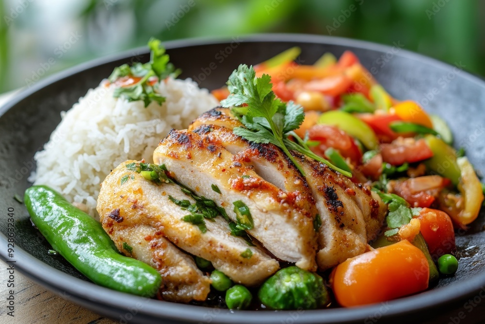 Chicken with Green Chili Sambal, This version features a green chili sambal, made from green chilies, tomatoes, and other spices. Chicken with Green Chili Sambal, This version features a green chili sambal, made from green chilies, tomatoes, and other spices.