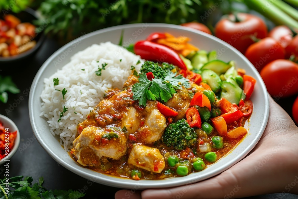 Chicken with Green Chili Sambal, This version features a green chili sambal, made from green chilies, tomatoes, and other spices. Chicken with Green Chili Sambal, This version features a green chili sambal, made from green chilies, tomatoes, and other spices.