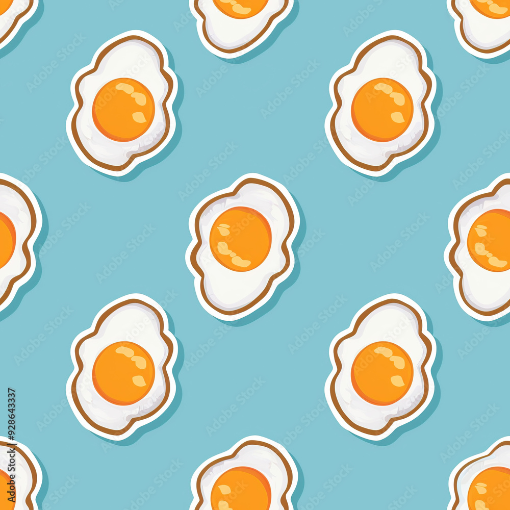 Vector seamless egg pattern design for food icon collection Vector seamless egg pattern design for food icon collection