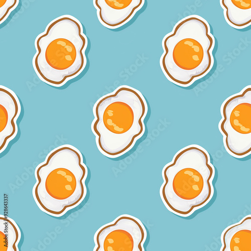 Vector seamless egg pattern design for food icon collection