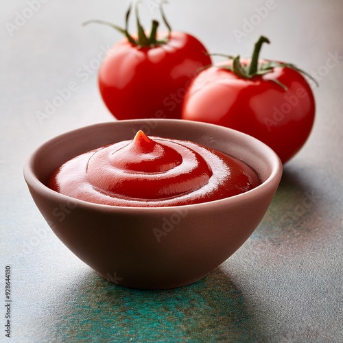 Wallpaper Mural Fresh delicious ketchup in bowl with tomatoes Torontodigital.ca