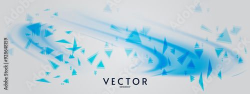 Aurora element design on white background. Background aurora with triangle elements template. Northern lights. Vector illustration. Design for background, wallpaper, postcard, web, banner, cover.