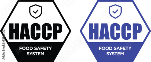 HACCP certified badge logo design leaf. Suitable for product label and food healthy