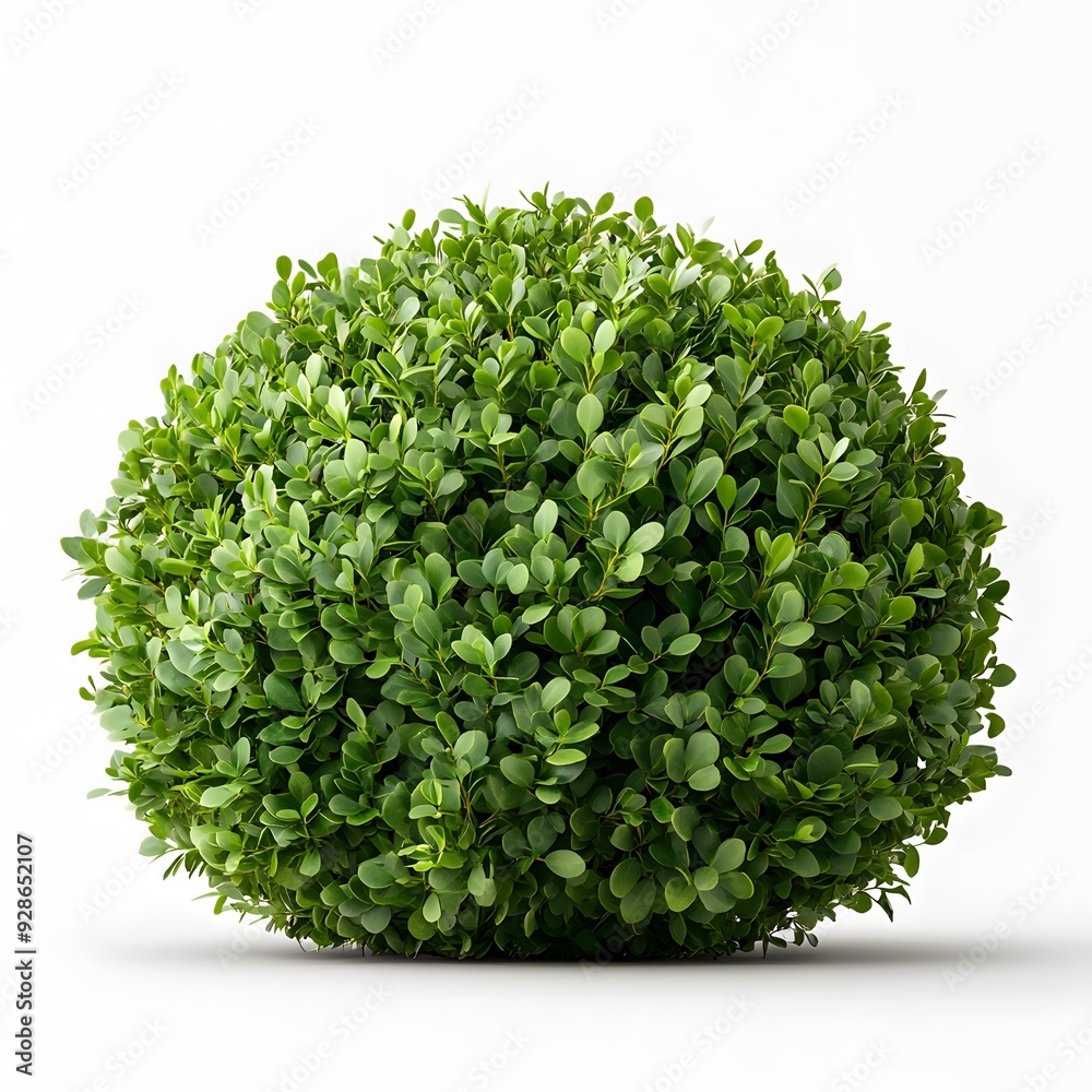Obraz premium Round green bush on white background.