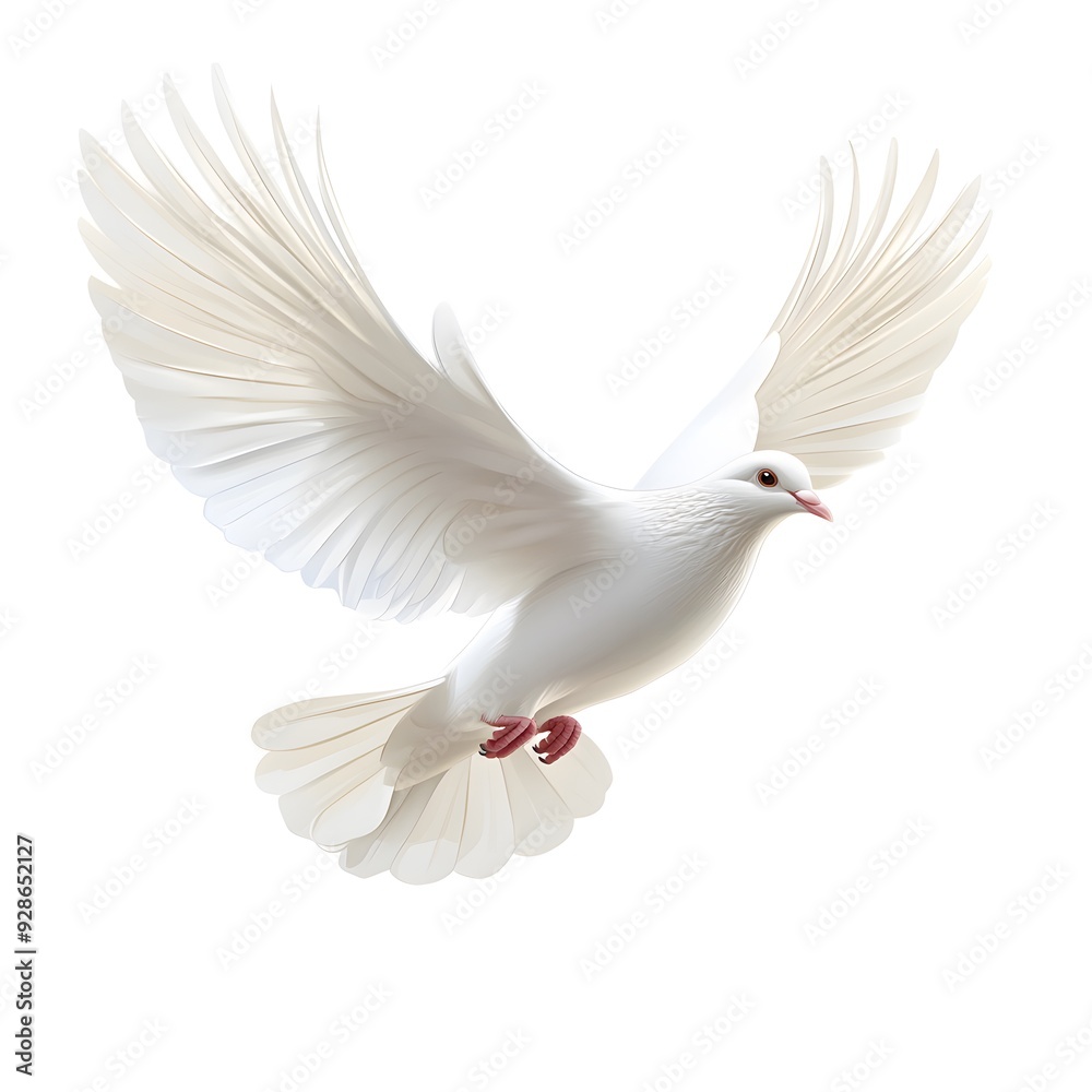 White Dove in Flight. White Dove in Flight.