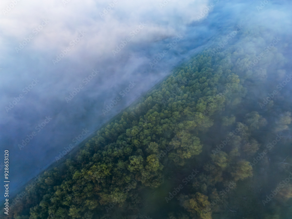 Sunrise Over Foggy Forest Landscape Sunrise Over Foggy Forest Landscape
