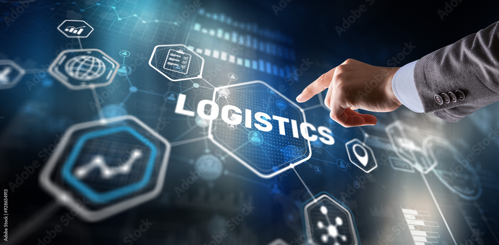 Obraz premium Global Logistics Business Cargo Air Rail transportation and maritime shipping