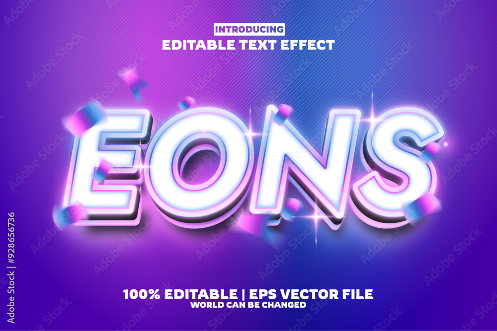 Eons New editable text effect in new modern trend style