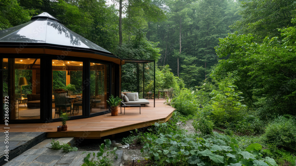 A cozy modern yurt by lush jungle, luxury glamorous camping glamping A cozy modern yurt by lush jungle, luxury glamorous camping glamping