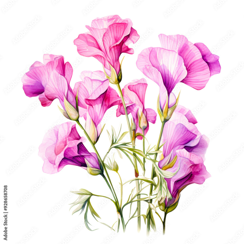 A vibrant bouquet of pink sweet pea flowers captures the essence of spring isolated on transparency PNG background, perfect for floral designs, greeting cards, or botanical illustrations, A vibrant bouquet of pink sweet pea flowers captures the essence of spring isolated on transparency PNG background, perfect for floral designs, greeting cards, or botanical illustrations,