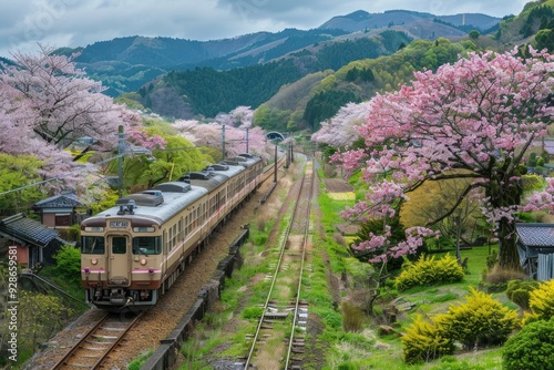 Cherry blossoms in full bloom at Funaoka Castle Ruin.