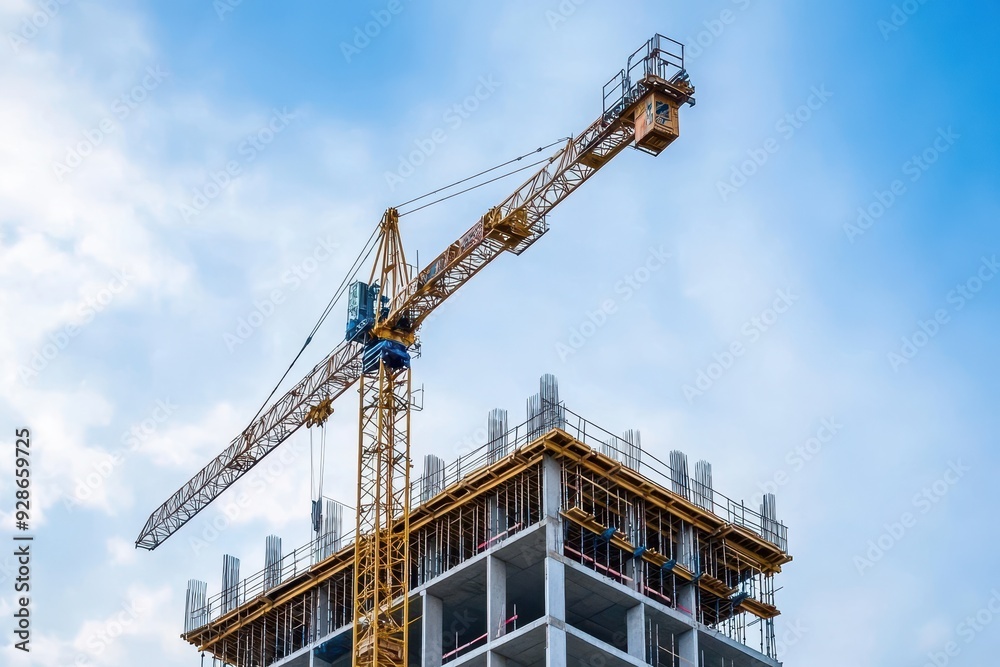 Construction Crane Working on a New Building Construction Crane Working on a New Building