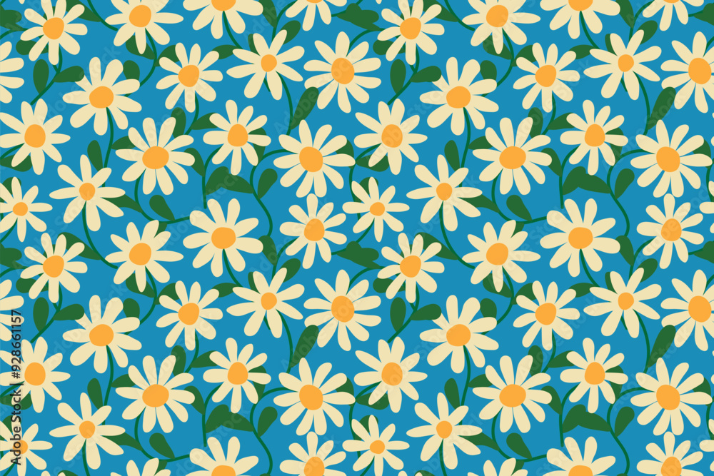 seamless spring pattern with daisy flowers- vector illustration seamless spring pattern with daisy flowers- vector illustration