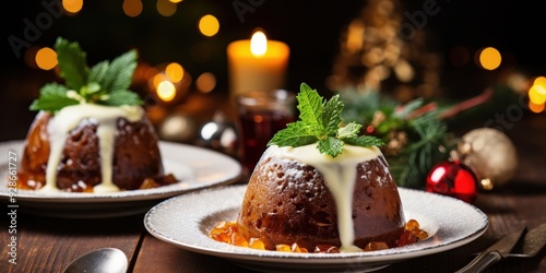 Christmas Pudding Dessert photo