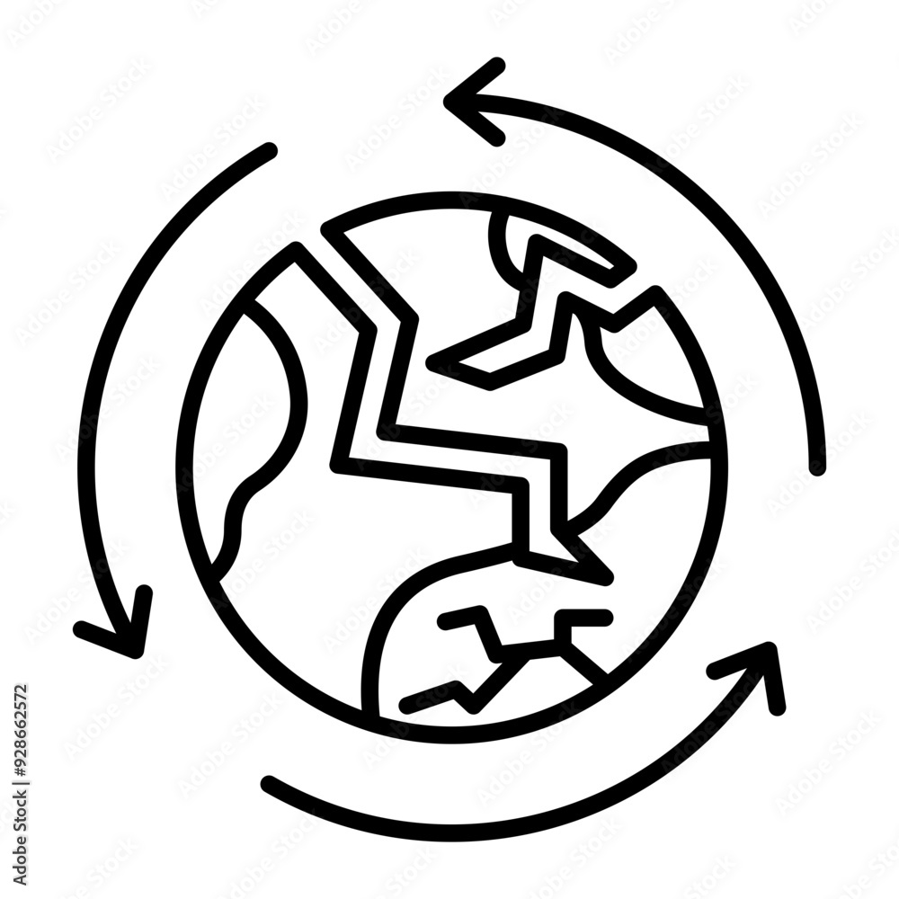 Earthquake Simulation line icon Earthquake Simulation line icon