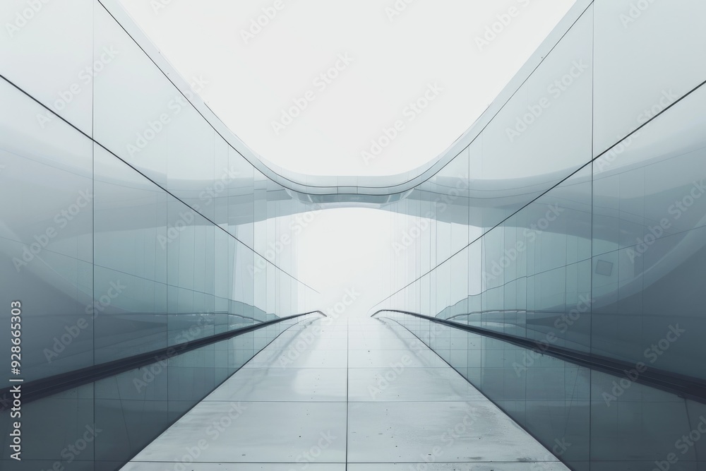 Fototapeta premium An escalator standing alone in a vacant building, suitable for urban or abandoned place scenes