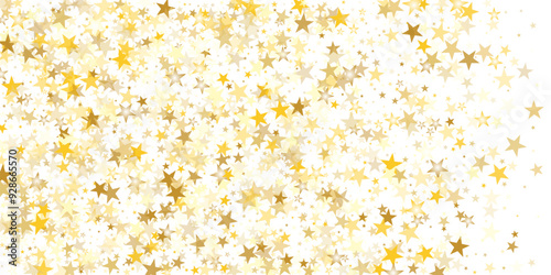 Beautiful silver and gold stars magic vector illustration.  Celebration party decoration. 