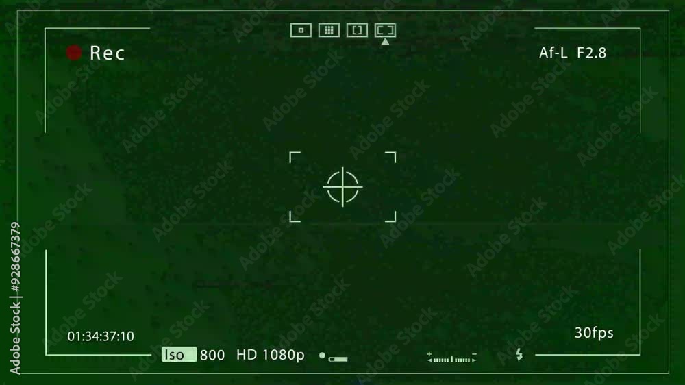 Video Camera Recording Screen Overlay with Dashed Border Animation on ...