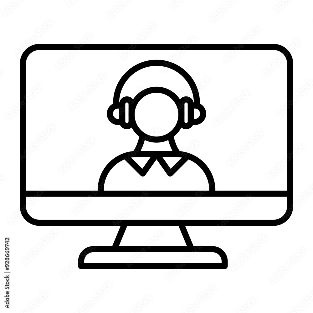 Virtual Assistant line icon Virtual Assistant line icon