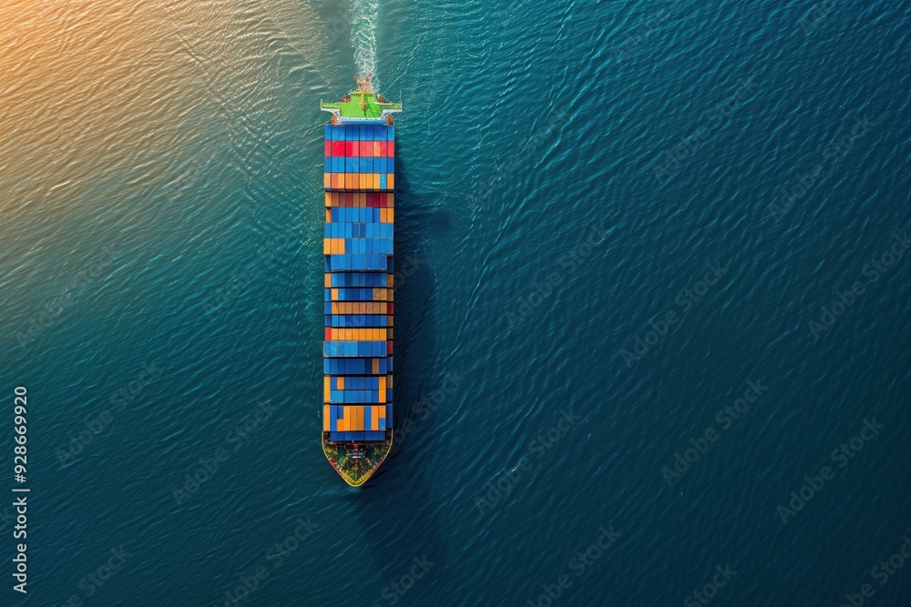 top view of container shipping . trade logistics and international transportation of imports and exports top view of container shipping . trade logistics and international transportation of imports and exports