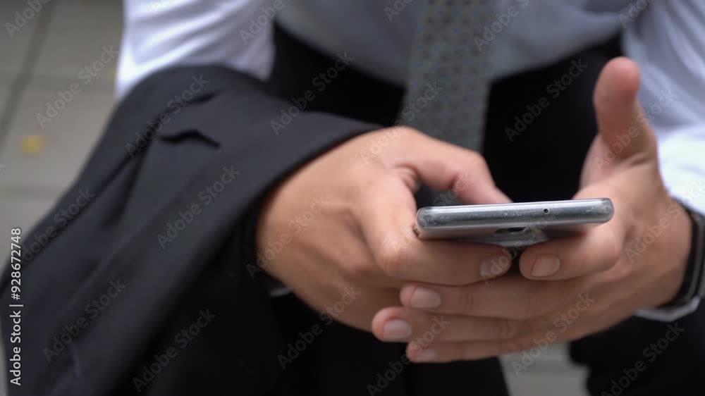 Asian man using smart phone Asian man using smart phone
