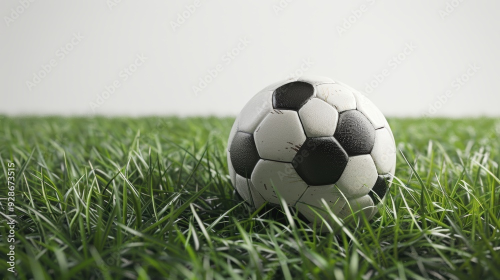 Fototapeta premium Soccer ball on green grass