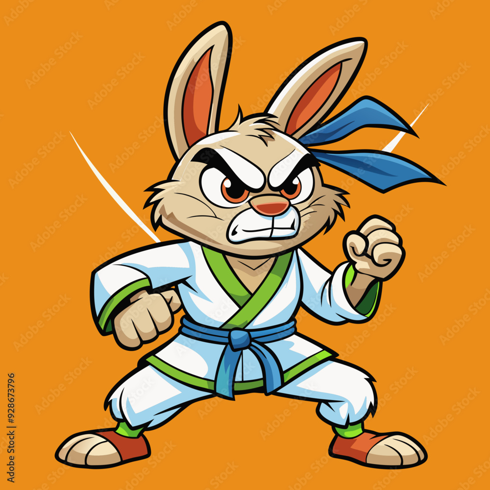 rabbit cartoon karate illustration rabbit cartoon karate illustration